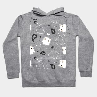 Kawaii ghost kittens Halloween pattern Hoodie